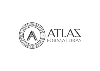 Logo da Atlas Formaturas em preto e branco