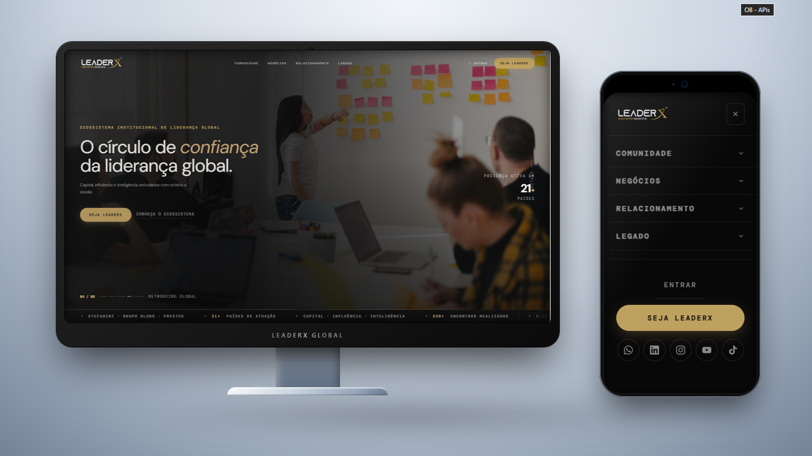 Site LeaderX Institucional